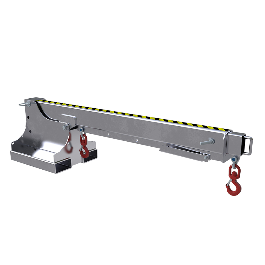 [046847] Brazo con gancho para carga y elevación mediante pinzas de carretilla - Dim.: 2200x540x560h mm - Galvanizado