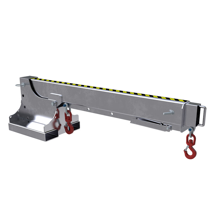 [046849] Brazo con gancho para carga y elevación mediante pinzas de carretilla - Dim.: 2200x550x600h mm - Galvanizado