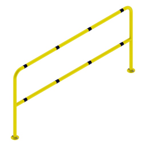 [047287] Barandilla metálica divisoria con bandas reflectantes - Dim.: Ø42x2000x1000h mm - Amarillo ral 1018