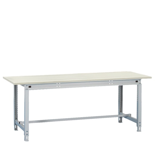 [047458] Banco de trabajo Multiusos con encimera laminada y travesaño inferior - Dim.: 2004x1000x718/948h mm - Gris ral 7035