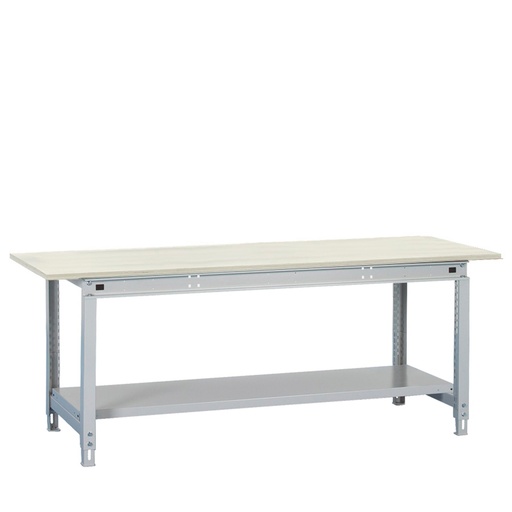 [047460] Banco de trabajo Multiusos con encimera laminada y estante inferior - Dim.: 2004x1000x718/948h mm - Gris ral 7035