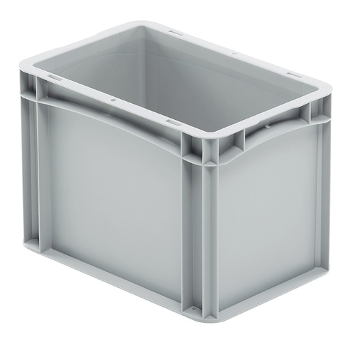 [047480] Caja plástica para transporte serie Basicline con paredes lisas y asas cerradas - Dim.: 300x200x220h mm - Gris claro