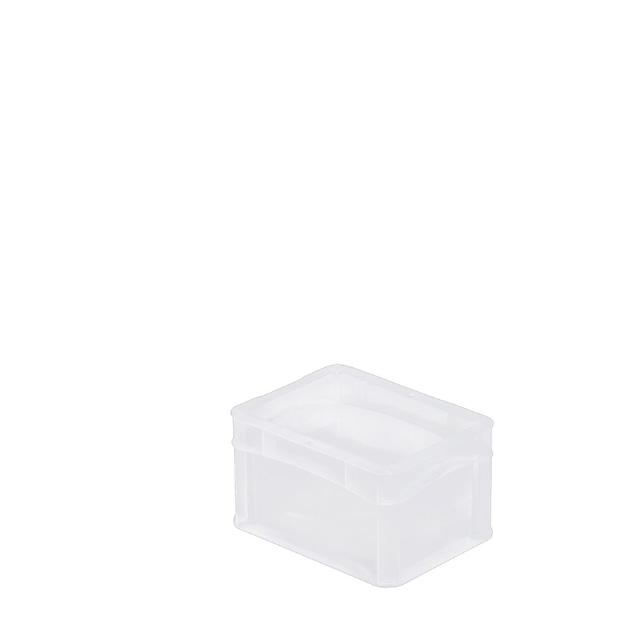 [047482] Caja de plástico transparente con paredes lisas y asas cerradas - Dim.: 200x150x120h mm - Translúcido