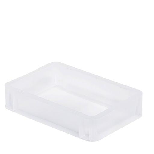 [047483] Caja de plástico transparente con paredes lisas y asas cerradas - Dim.: 300x200x70h mm - Translúcido
