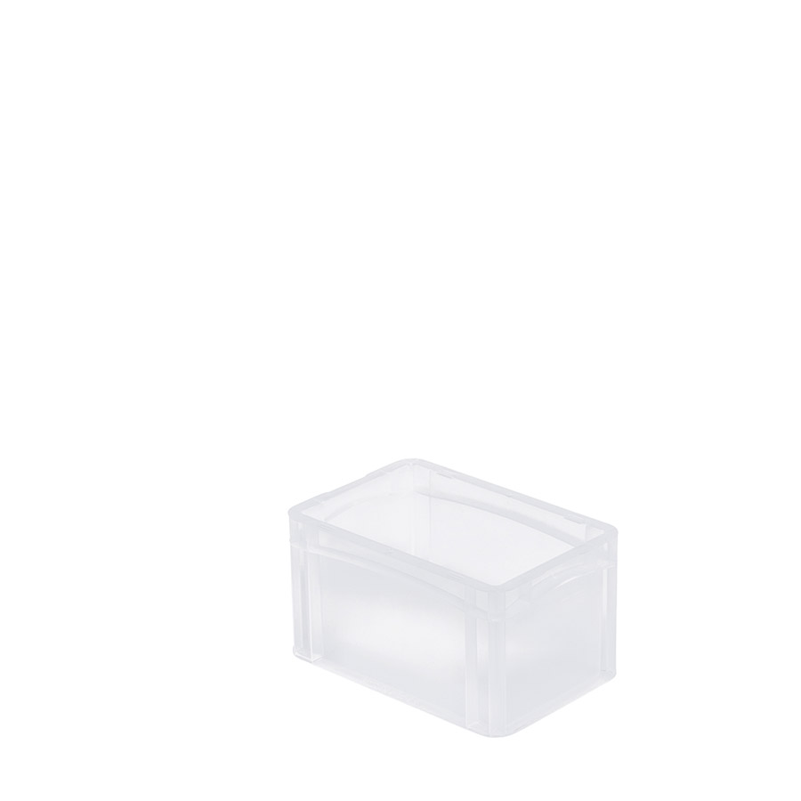 [047485] Caja de plástico transparente con paredes lisas y asas cerradas - Dim.: 300x200x170h mm - Translúcido