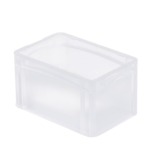 [047485] Caja de plástico transparente con paredes lisas y asas cerradas - Dim.: 300x200x170h mm - Translúcido