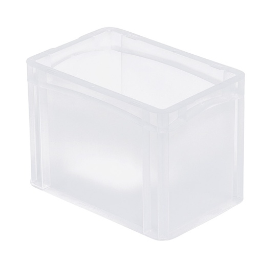 [047486] Caja de plástico transparente con paredes lisas y asas cerradas - Dim.: 300x200x220h mm - Translúcido