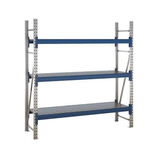 [047584] Estantería metálica modular de media carga con 3 estantes de chapa de acero - Dim.: 1920x600x2000h mm