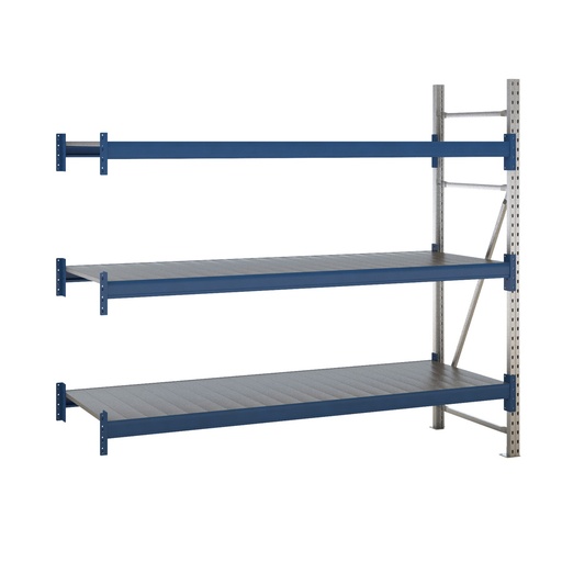 [047593] Estantería metálica adicional de media carga con 3 estantes de chapa de acero - Dim.: 2260x800x2000h mm