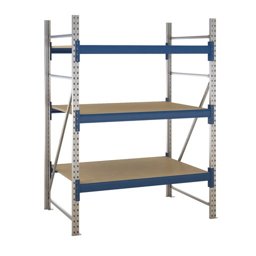 [047630] Estantería metálica modular de media carga con 3 estantes con madera aglomerada - Dim.: 1470x1100x2000h mm