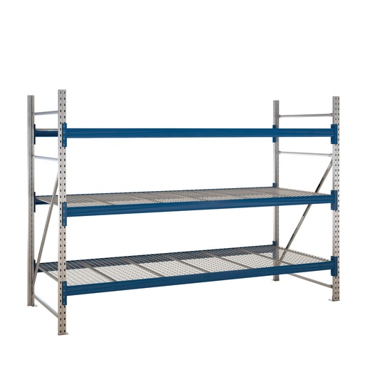 [047685] Estantería metálica modular de media carga con 3 estantes de rejilla de acero - Dim.: 2820x1100x2000h mm