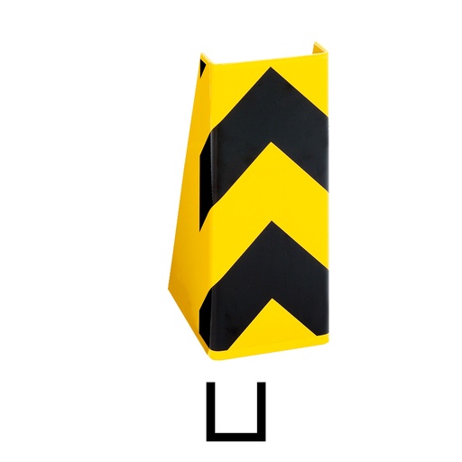 [047800] Protección metálica en U para puntal de bastidor de estantería - Dim.: 297x165x400h mm - amarillo ral 1003