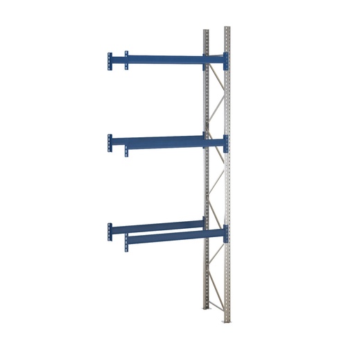 [047894] Estantería de paletización adicional con 3 niveles de carga de 2000 kg cada uno - Dim.: 1450x800x4000h mm - Galvanizado y azul ral 5010