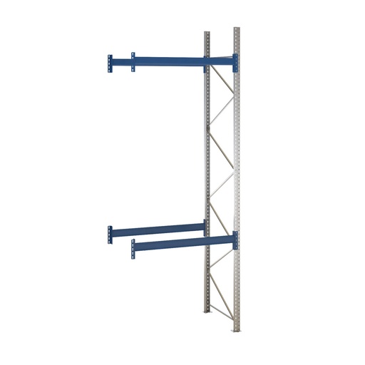 [047902] Estantería de paletización adicional con 2 niveles de carga de 2000 kg cada uno - Dim.: 1450x1100x4000h mm - Galvanizado y azul ral 5010