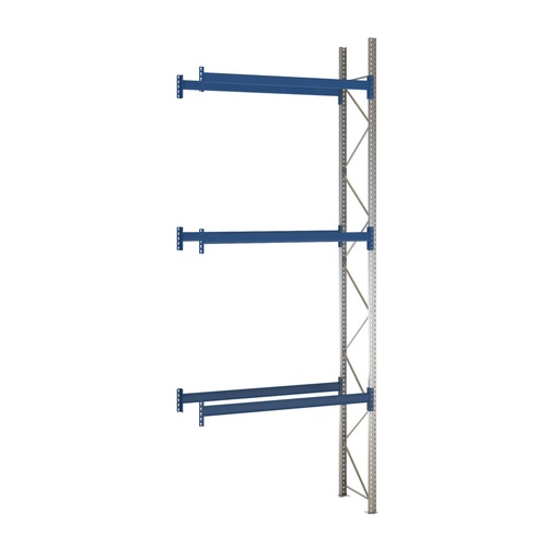 [047920] Estantería de paletización adicional con 3 niveles de carga de 2500 kg cada uno - Dim.: 1900x800x5000h mm - Galvanizado y azul ral 5010