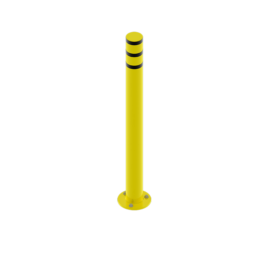 [047943] Bolardo metálico de protección contra impactos para fijación al pavimento - Dim.: Ø102x1200h mm - Amarillo ral 1018
