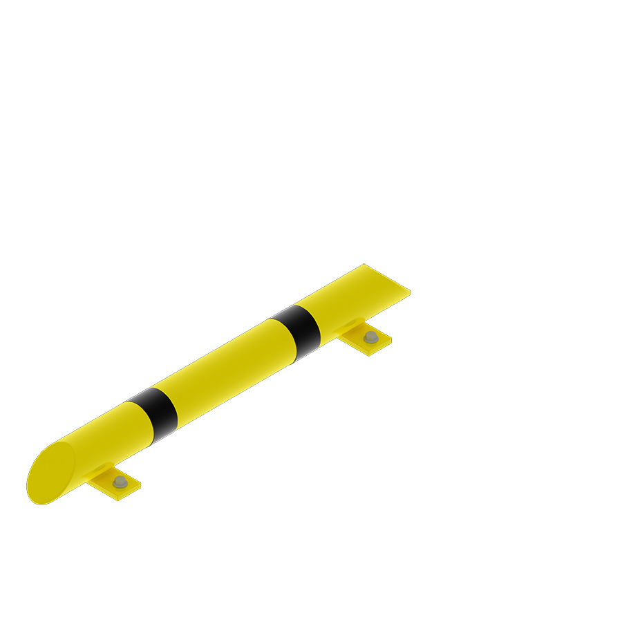 [047958] Zócalo metálico tubular para protección contra impactos - Dim.: Ø76x800 mm - Amarillo ral 1018