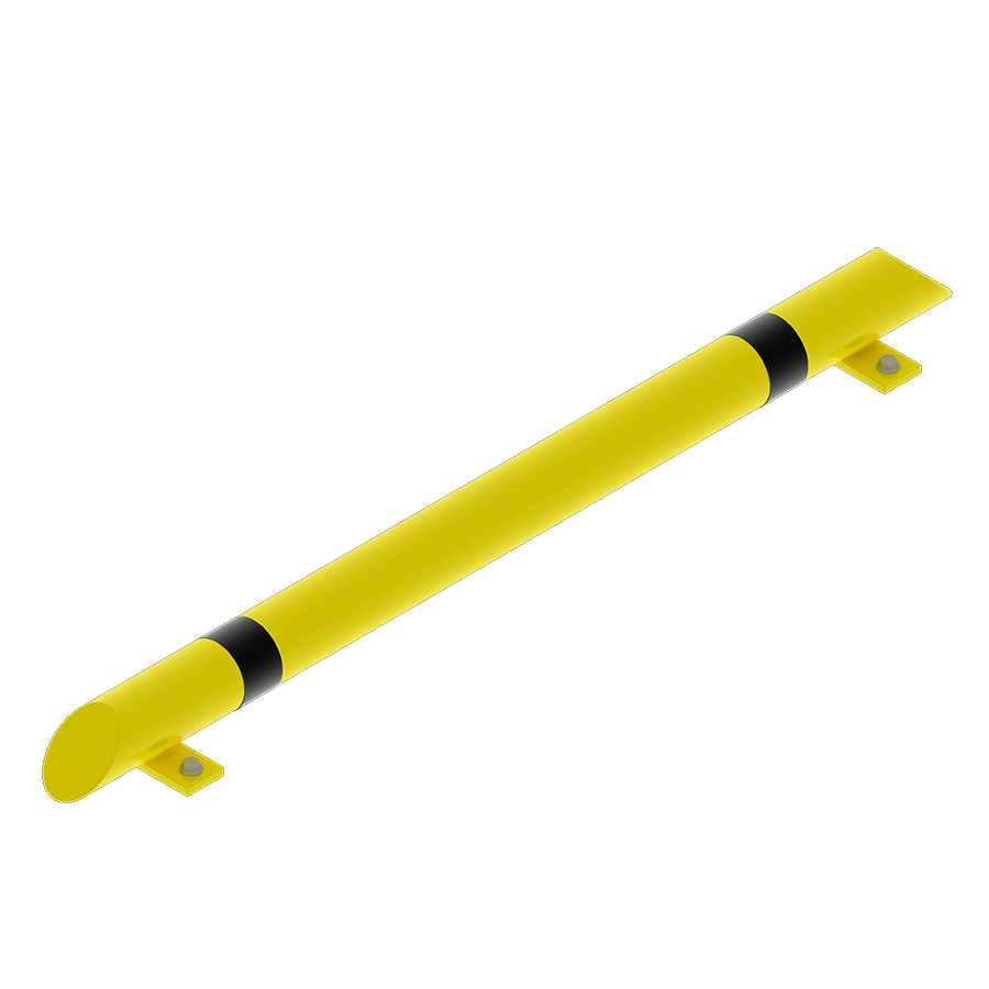 [047959] Zócalo metálico tubular para protección contra impactos - Dim.: Ø76x1200 mm - Amarillo ral 1018