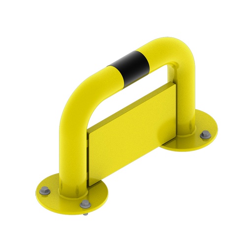 [048009] Arco lineal de protección contra impactos con placa anti empotramiento - Dim.: 500x180x350h mm - Amarillo ral 1018