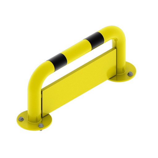 [048010] Arco lineal de protección contra impactos con placa anti empotramiento - Dim.: 750x180x350h mm - Amarillo ral 1018