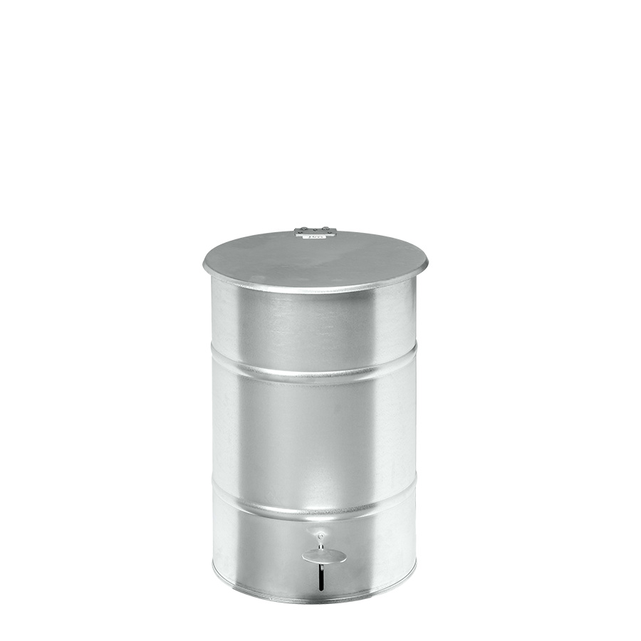 [048079] Basurera de metal de 30 lts de capacidad con tapa - Dim.: Ø305x475h mm - Galvanizado