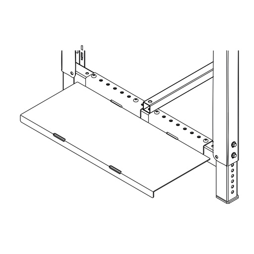 [048135] Bandeja metálica inferior para apoyo de CPU en banco Multiusos - Dim.: 250x570 mm - Gris ral 7035