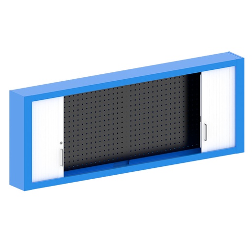 [048157] Armario expositor porta herramientas con persiana y paneles perforados - Dim.: 2000x155x750h mm - Azul ral 5012