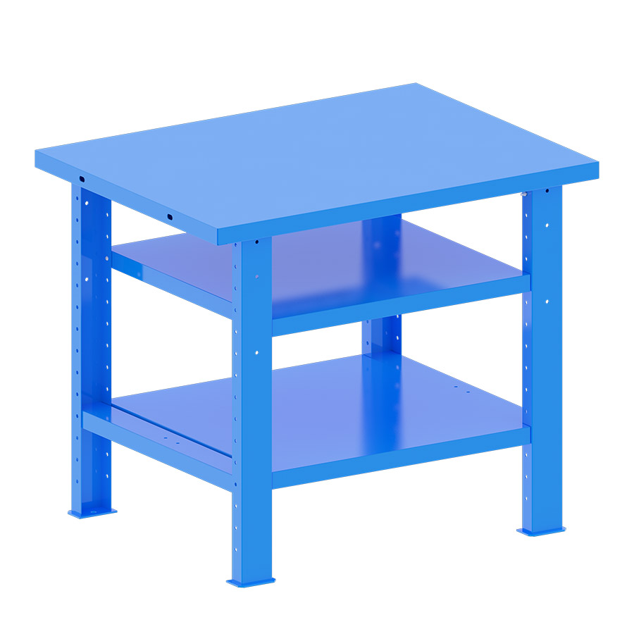 [048177] Banco de trabajo desmontable con encimera de acero - Dim.: 1000x750x840h mm - Azul ral 5012