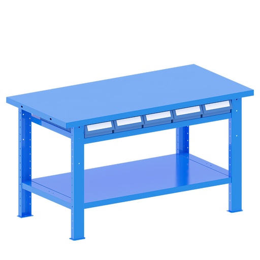 [048210] Banco de trabajo desmontable con encimera de acero - Dim.: 1500x750x840h mm - Azul ral 5012