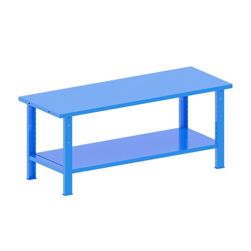 [048243] Banco de trabajo desmontable con encimera de acero - Dim.: 2000x750x840h mm - Azul ral 5012