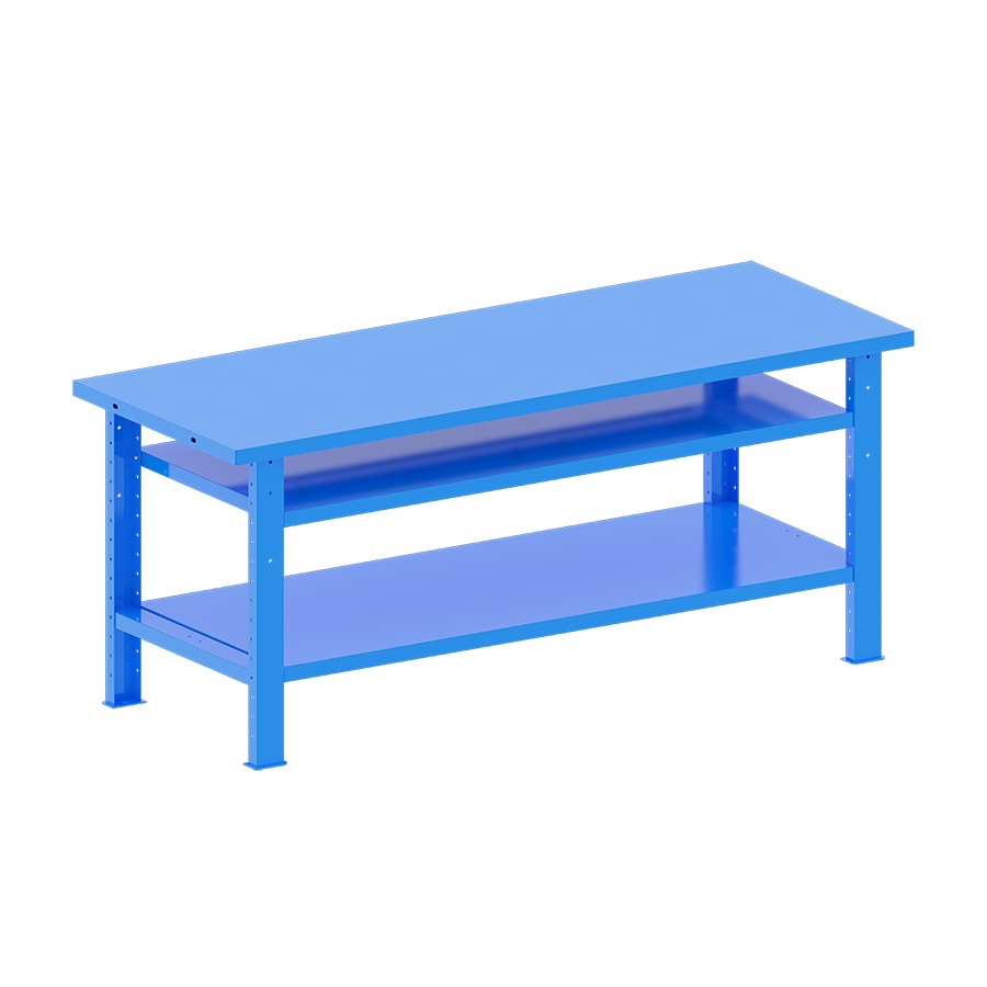 [048244] Banco de trabajo desmontable con encimera de acero - Dim.: 2000x750x840h mm - Azul ral 5012