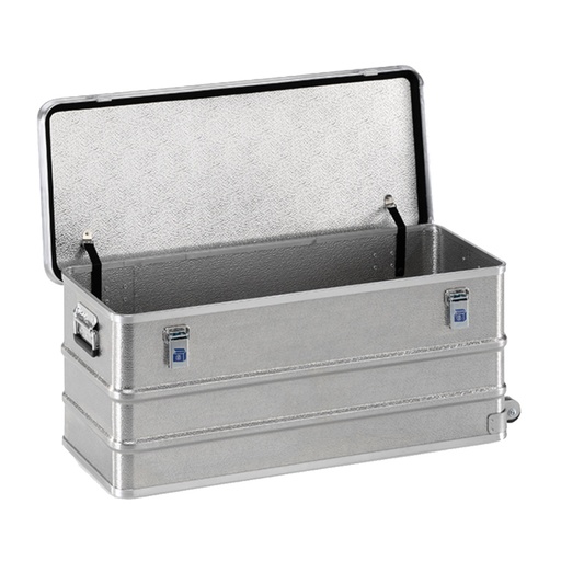 [048365] Arcón de aluminio con tapa, cierres de palanca, asas integradas y ruedas - Dim.: 1055x450x403h mm - Aluminio