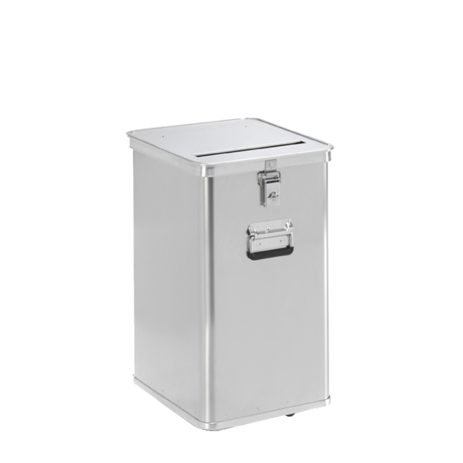 [048373] Basurera de seguridad de 80 l. con ruedas y ranura - Dim.: 435x385x650h mm - Aluminio