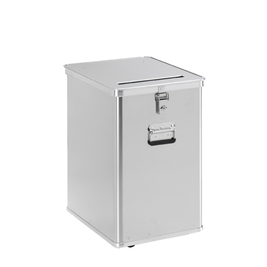 [048374] Basurera de seguridad de 120 l. con ruedas y ranura - Dim.: 535x435x650h mm - Aluminio