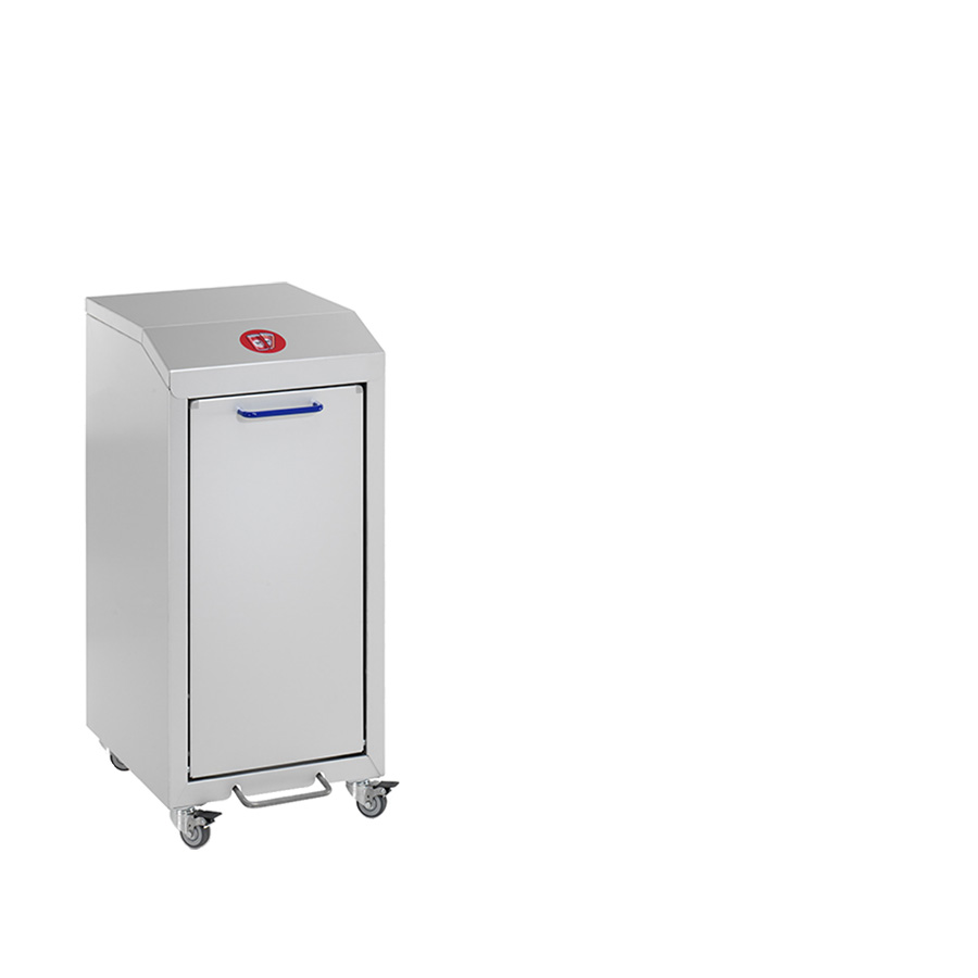 [048399] Basurera móvil para la recogida selectiva de residuos  - Dim.: 370x490x800h mm - Aluminio