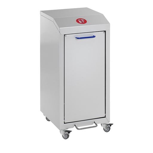 [048399] Basurera móvil para la recogida selectiva de residuos  - Dim.: 370x490x800h mm - Aluminio