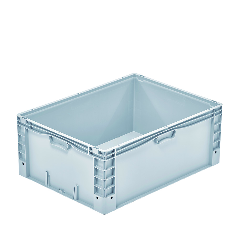 [048567] Contenedor plástico Basicline Plus con fondo reforzado - Dim.: 800x600x320h mm - Gris