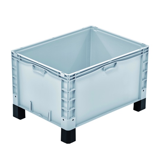 [048581] Contenedor plástico Basicline Plus con pies - Dim.: 800x600x520h mm - Gris