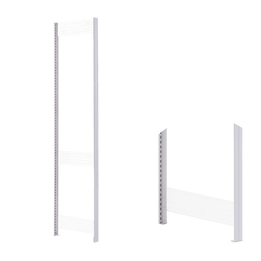 [048612] Par de puntales con placas base para estantería industrial - Dim.: 50x34x1850h mm - Gris ral 7035