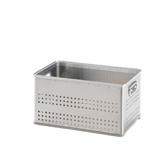 [048625] Caja metálica de aluminio con paredes perforadas - Dim.: 544x340x270h mm - Aluminio