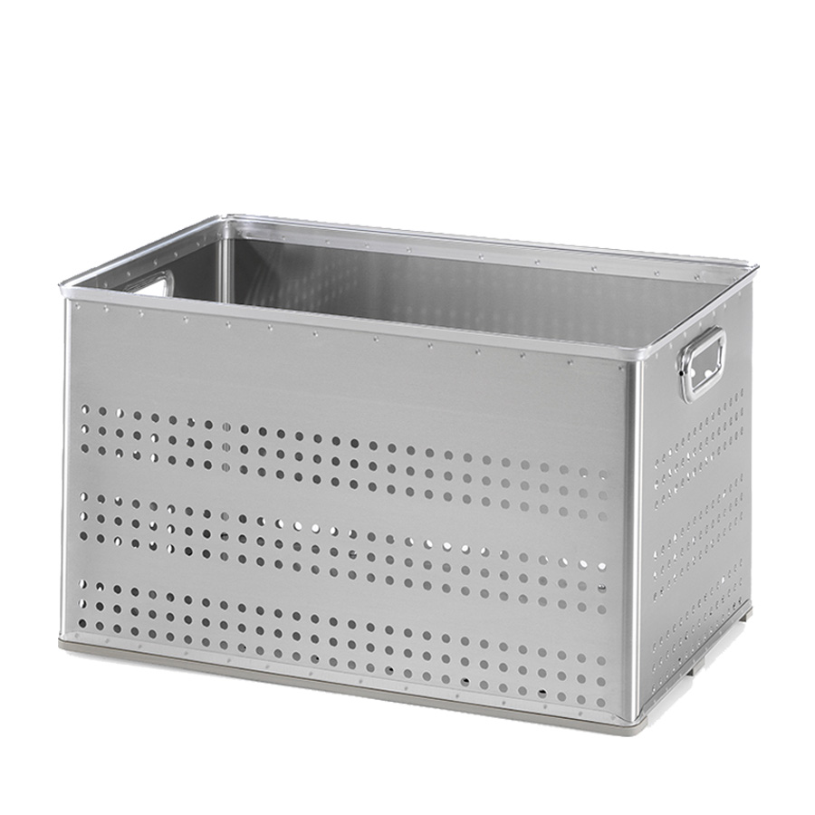 [048627] Caja metálica de aluminio con paredes perforadas - Dim.: 703x436x400h mm - Aluminio