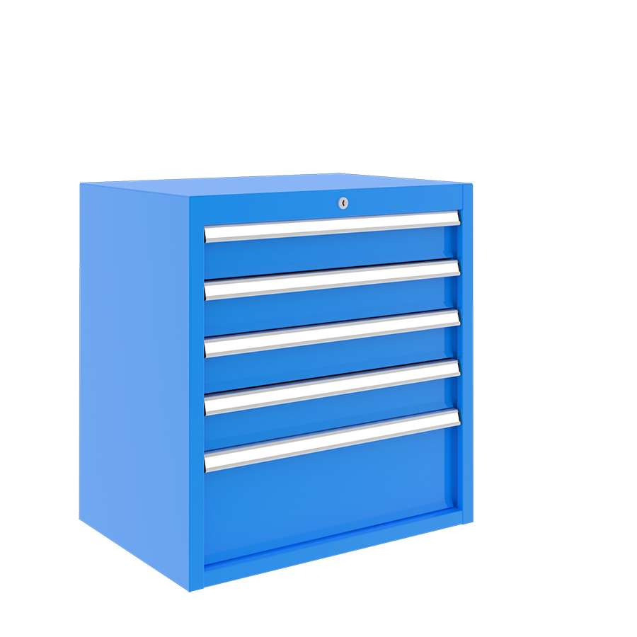[048698] Cajonera metálica para taller con 5 cajones extraíbles - Dim.: 660x450x690h mm - Azul ral 5012