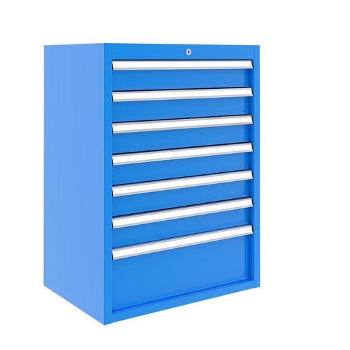 [048700] Cajonera metálica para taller con 7 cajones extraíbles - Dim.: 660x450x890h mm - Azul ral 5012