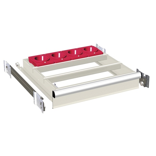 [048734] Cajón de extracción telescópica con soporte porta herramientas - Dim.: 445x505x100h mm - Gris ral 7035