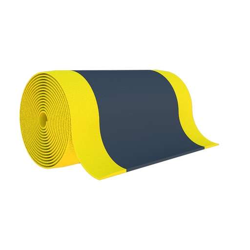 [048744] Rollo de alfombra antifatiga de vinilo - Dim.: 0,61x18,3 m - Negro y amarillo
