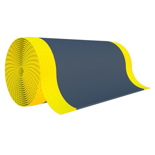 [048755] Rollo de alfombra antifatiga de alto rendimiento - Dim.: 0,91x22,9 m - Negro y amarillo