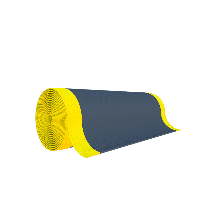 [048756] Rollo de alfombra antifatiga de alto rendimiento - Dim.: 1,22x22,9 m - Negro y amarillo