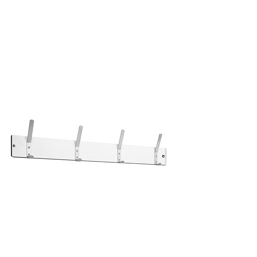 [048878] Colgador de resina fenólica para fijar a pared con 4 ganchos - Dim.: 1000 mm - Gris claro