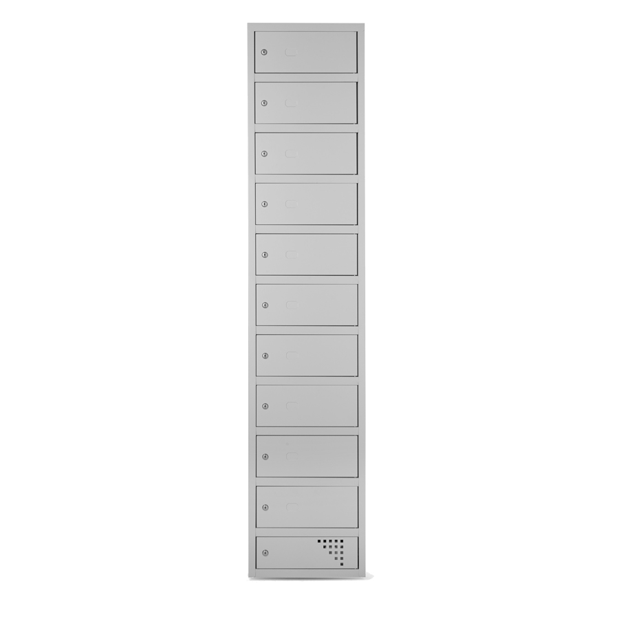[048926] Armario para el almacenamiento y carga de teléfonos móviles - Dim.: 411x480x1940h mm - Gris ral 7035