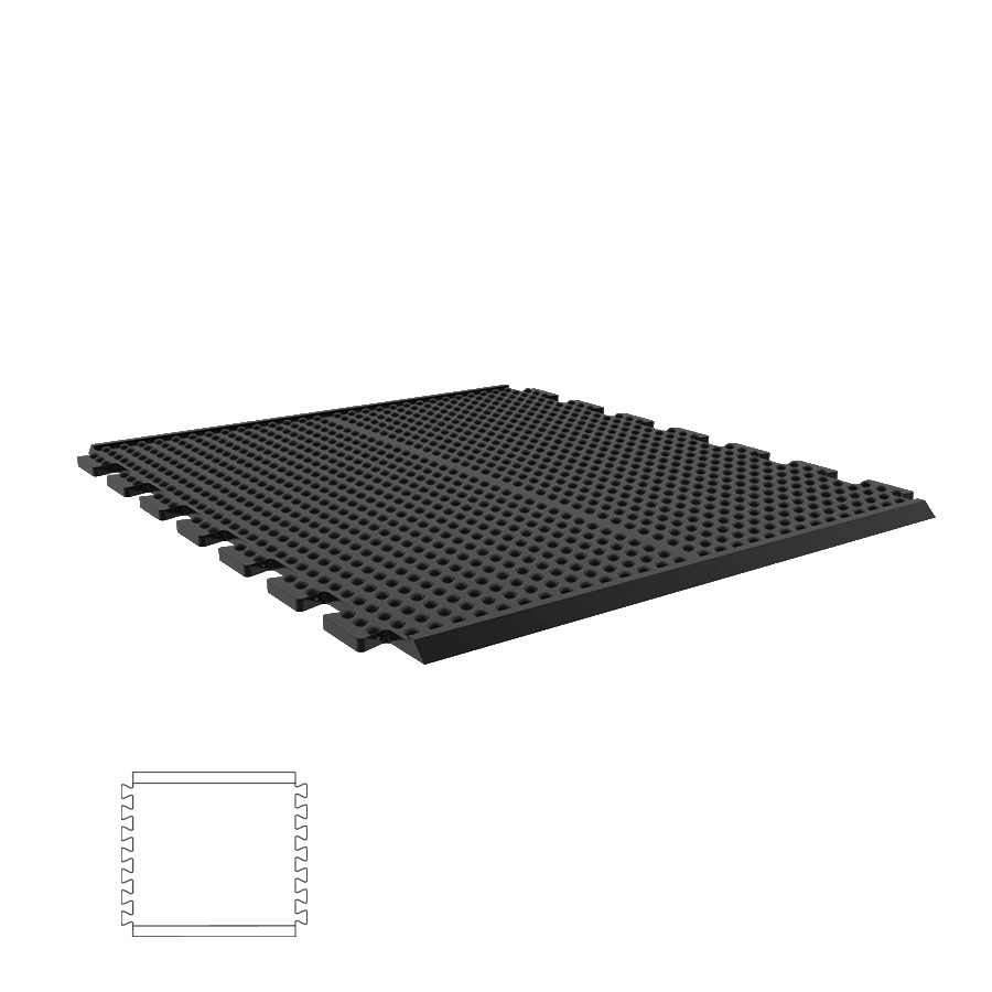 [048984] Alfombra ergonómica contectable - Dim.: 800x700x16h mm - Negro